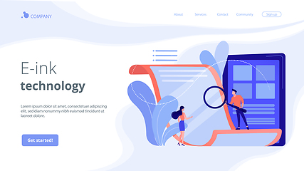Image showing Electronic paper concept landing page.