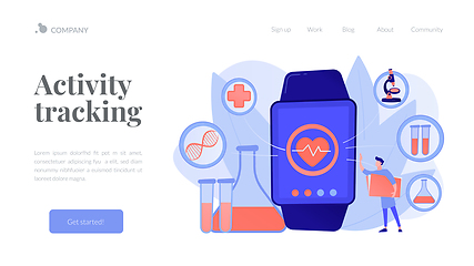 Image showing Smartwatch health tracker concept landing page.