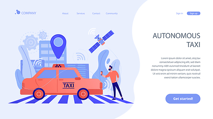 Image showing Autonomous taxi concept landing page.