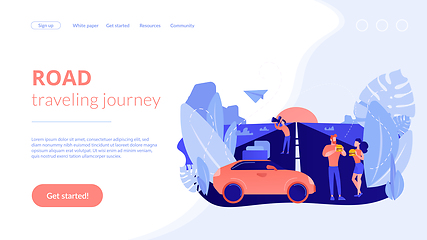 Image showing Road trip concept landing page