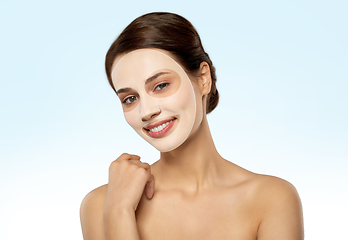 Image showing beautiful young woman with hydrogel mask on face