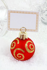 Image showing Christmas ball with label