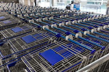 Image showing shopping carts at supermarket