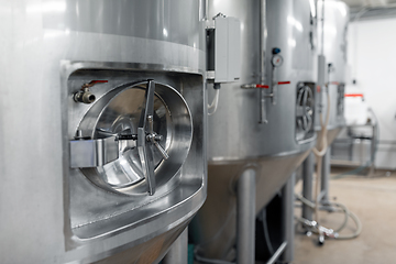 Image showing kettles at craft brewery or beer plant