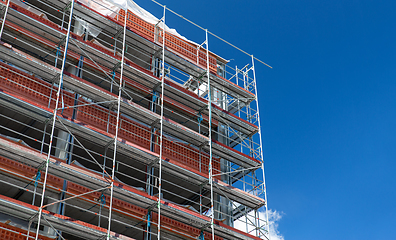 Image showing building under construction with scaffolding