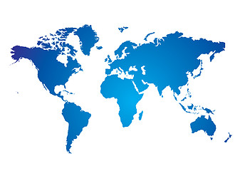 Image showing world map blue