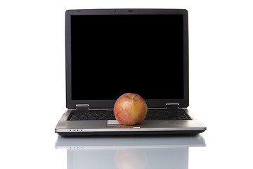 Image showing Apple on the laptop