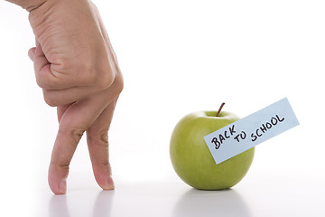 Image showing hand with walking fingers going to school