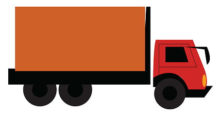 Image showing A red commercial vehicle or truck to transport goods vector colo