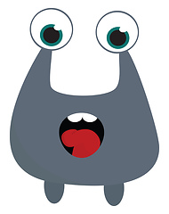 Image showing An ugly grey monster vector or color illustration
