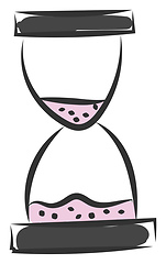 Image showing A glass sand clock vector or color illustration