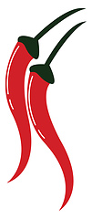 Image showing Painting of a pair of red chilies with a white exclamation mark 
