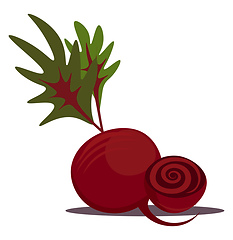 Image showing Cartoon purple beetroot vector illustration on white backround