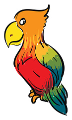 Image showing Colorful parrot cartoon vector illustration on white background 