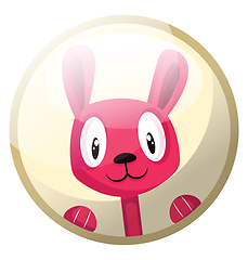 Image showing Cartoon character of a pink rabbit smiling vector illustration i