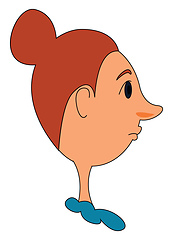 Image showing Girl with long nose vector or color illustration