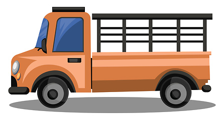 Image showing Orange lory truck for transporting glass vector illustrition on 