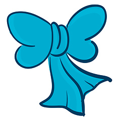 Image showing Clipart of a blue bow vector or color illustration