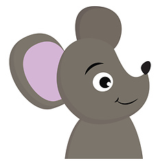 Image showing A cute black mouse vector or color illustration