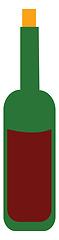 Image showing A red wine bottle vector or color illustration