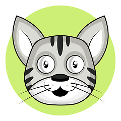 Image showing Cartoon white cat vector illustration on white background