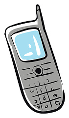 Image showing Grey mobile phone illustration vector on white background 