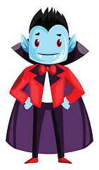 Image showing Happy cute dracula character with blue face vector illustration 