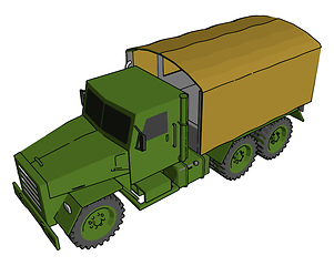 Image showing Military vehicle vector or color illustration
