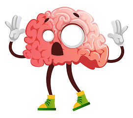 Image showing Brain is acting like a zombie, illustration, vector on white bac