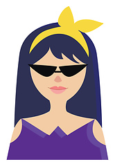 Image showing Stylish girl with sunglasses and yellow scarf vector illustratio