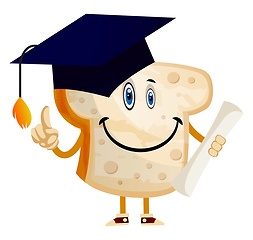 Image showing Graduating Bread illustration vector on white background