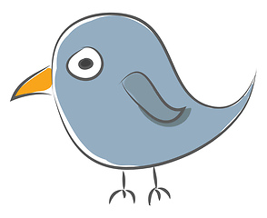 Image showing Simple cartoon of a blue sparrow vector illustration on white ba