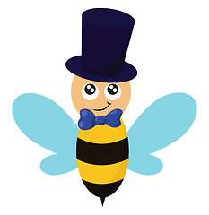 Image showing Honeybee with a tie vector or color illustration