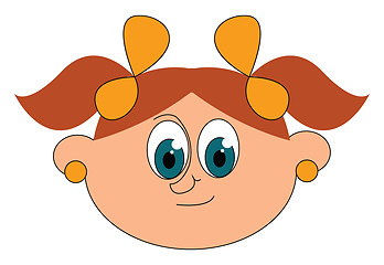 Image showing A girl with deep blue eyes vector or color illustration