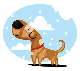 Image showing Chinese New Year dog and snow vector illustration