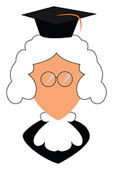 Image showing Cartoon funny judge vector or color illustration