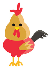 Image showing Clipart of a colorful cock with his freed comb on the top vector