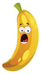 Image showing Surprised banana illustration vector on white background