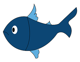 Image showing Sad fish illustration vector on white background 