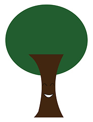 Image showing A green tree vector or color illustration