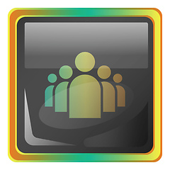 Image showing Groupchat grey square vector icon illustration with yellow and g