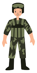 Image showing Soldier character vector illustration on a white background