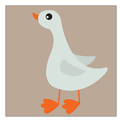 Image showing A white cartoon duck over pale pink background vector or color i