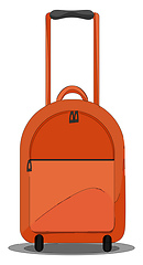 Image showing Orange suitcase vector or color illustration