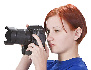 Image showing Girl photographer