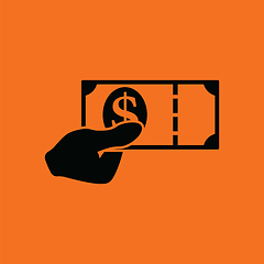 Image showing Hand holding money icon