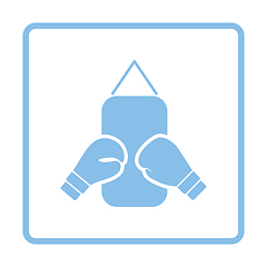 Image showing Boxing pear and gloves icon