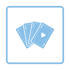 Image showing Set of four card icons