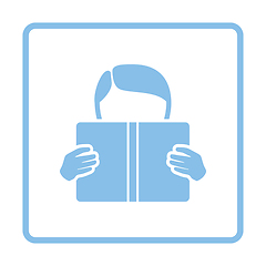 Image showing Boy reading book icon