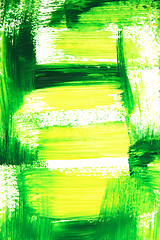 Image showing Vibrant green and yellow brush strokes